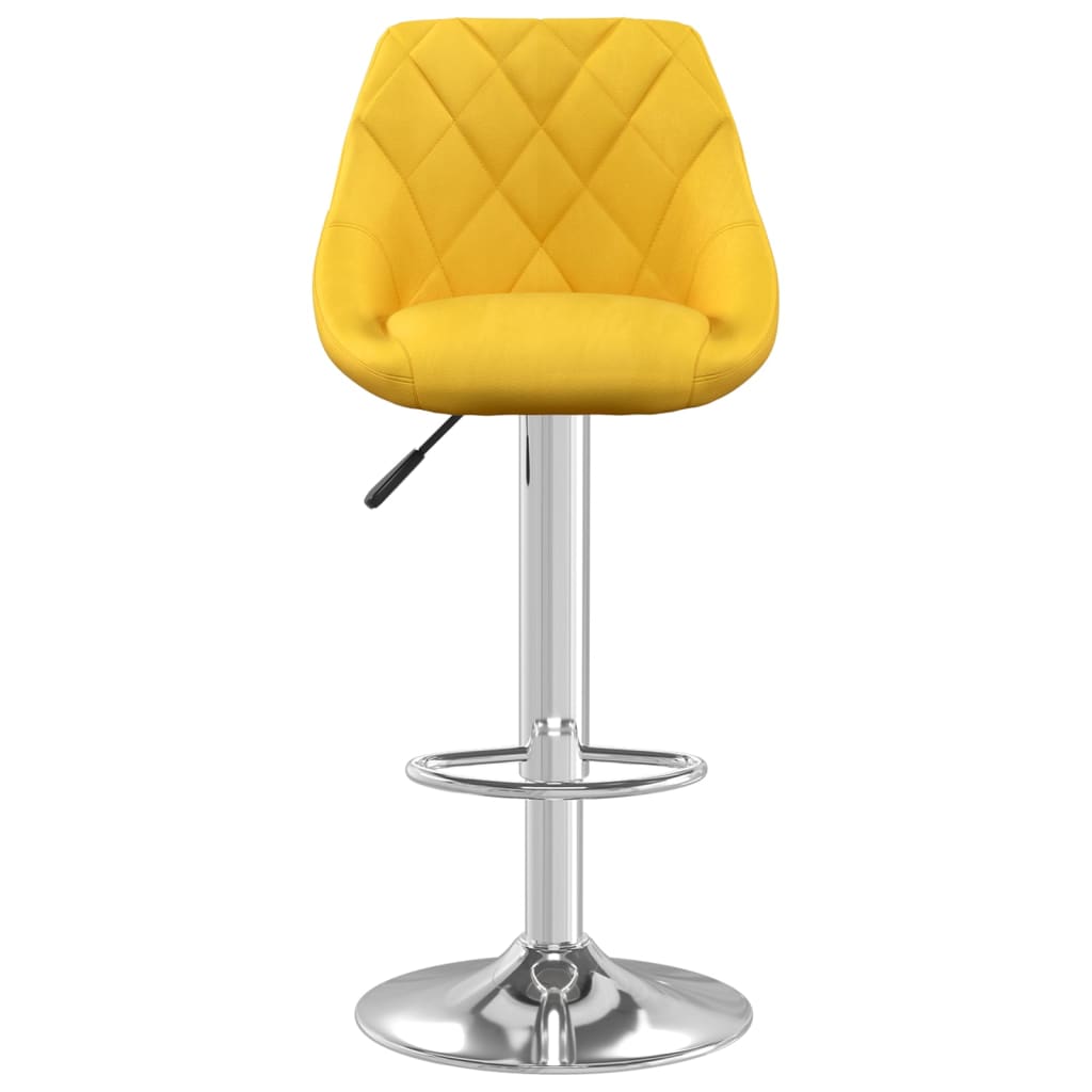 Tabourets de bar lot de 2 jaune moutarde velours - XIOS