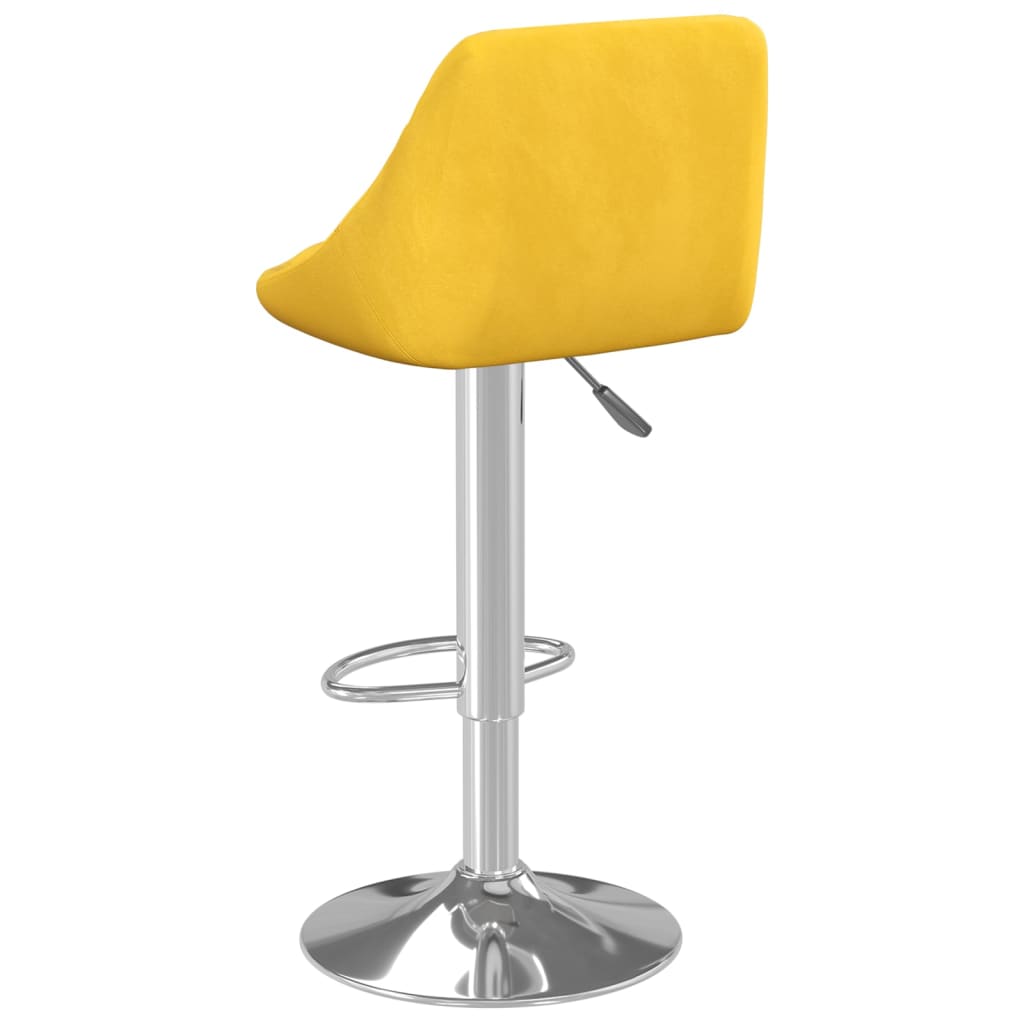 Tabourets de bar lot de 2 jaune moutarde velours - XIOS
