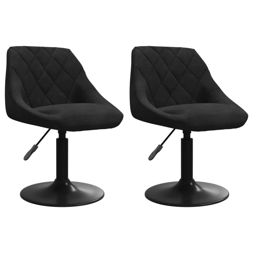 Chaises pivotantes à manger lot de 2 Noir Velours