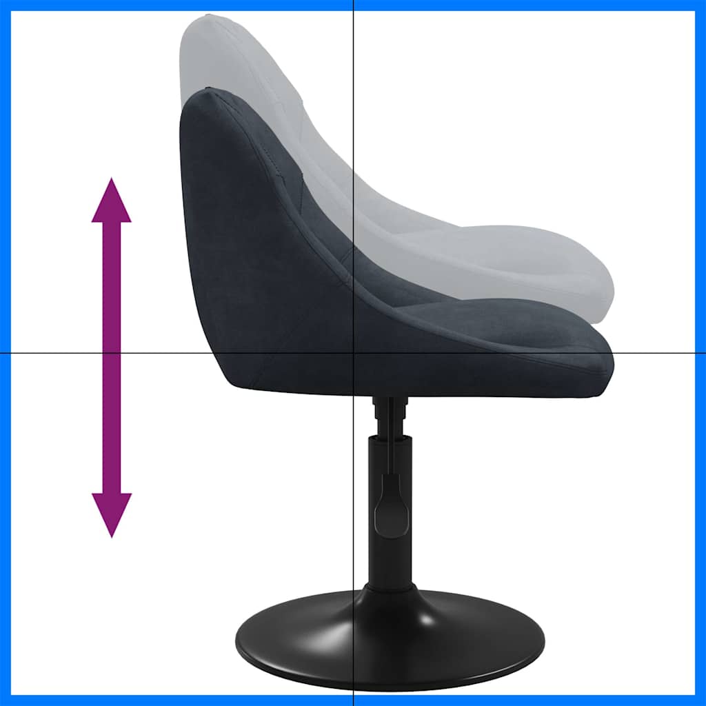 Chaises pivotantes à dîner lot de 2 Gris foncé Velours - XIOS
