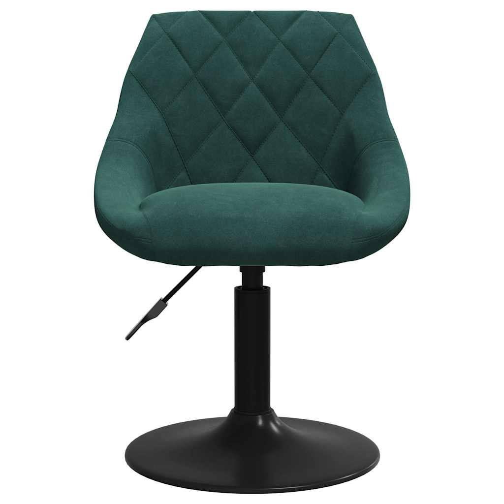 Chaises pivotantes à manger lot de 2 vert foncé velours - XIOS