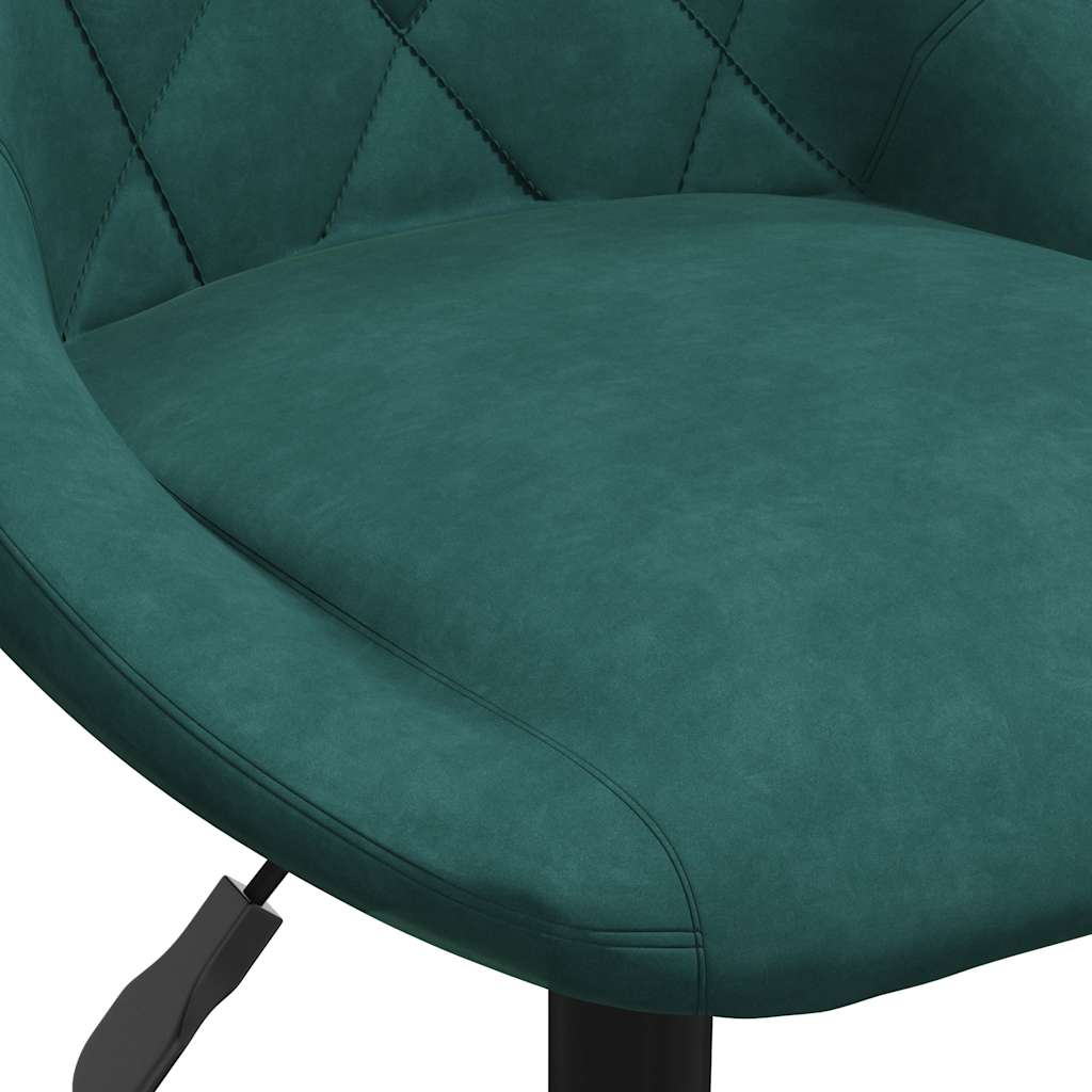 Chaises pivotantes à manger lot de 2 vert foncé velours - XIOS