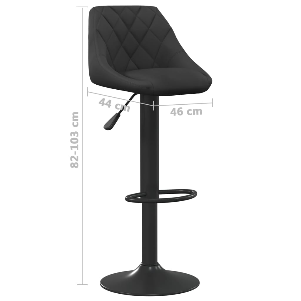 Tabouret de bar Noir Velours - XIOS
