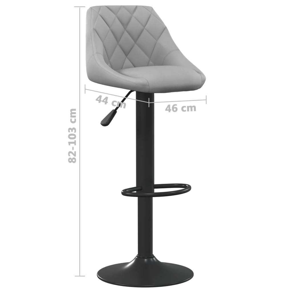 Tabouret de bar Gris clair Velours Tabourets de bar vidaXL