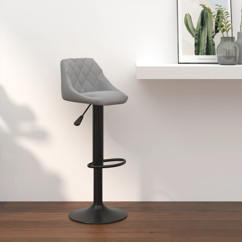 Tabouret de bar Gris clair Velours Tabourets de bar vidaXL