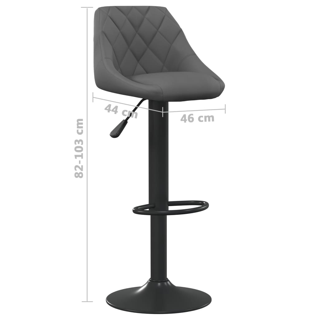 Tabouret de bar Gris foncé Velours - XIOS