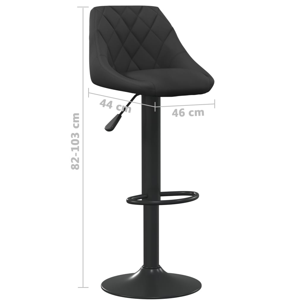 Tabourets de bar lot de 2 noir velours - XIOS