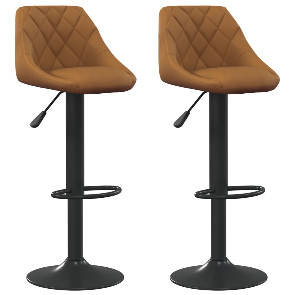 Tabourets de bar lot de 2 marron velours - XIOS