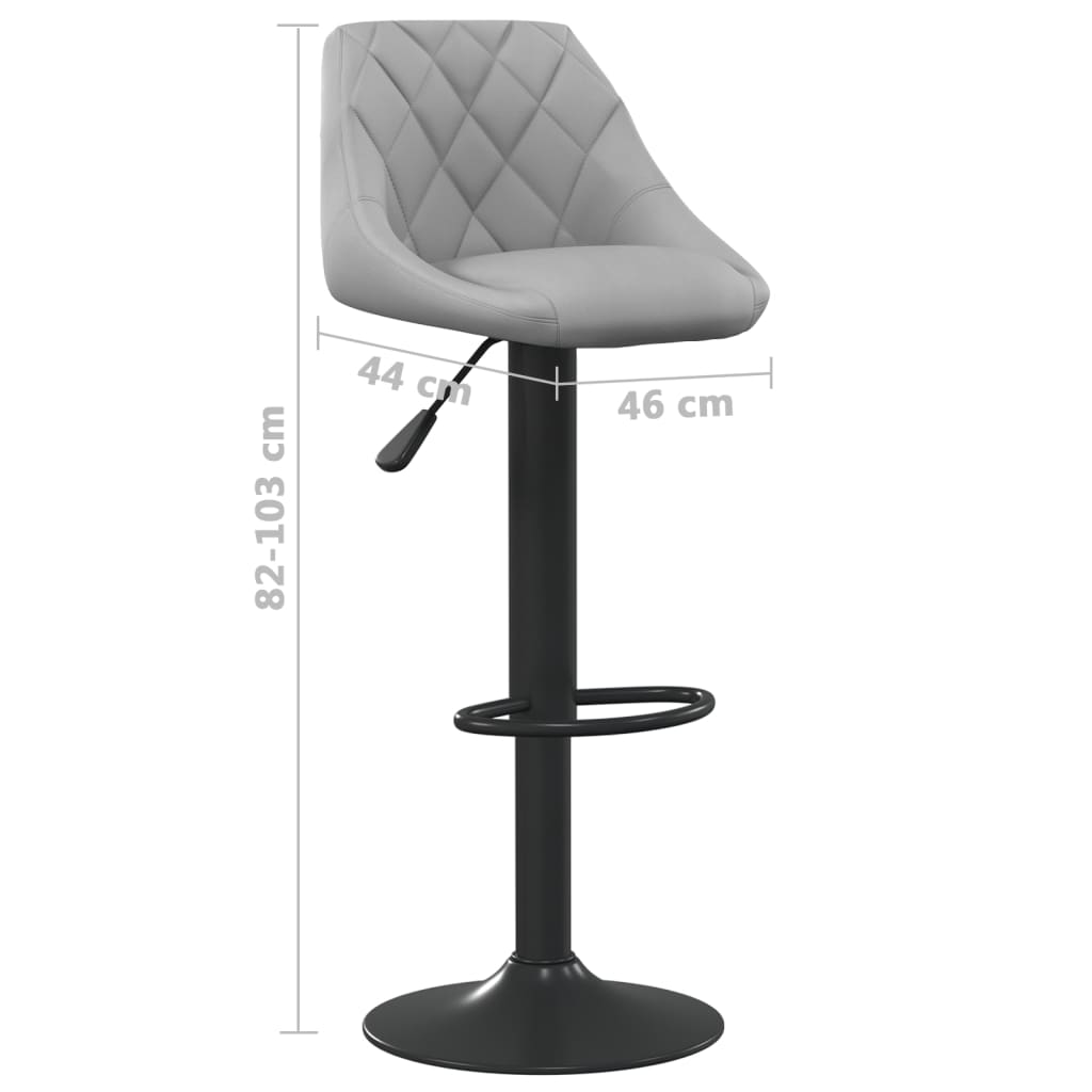 Tabourets de bar lot de 2 gris clair velours - XIOS
