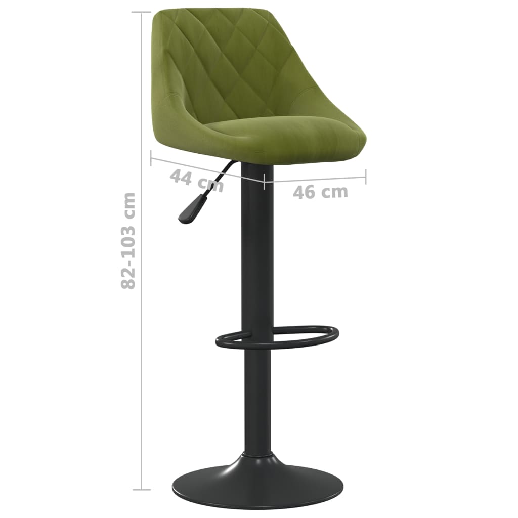 Tabourets de bar lot de 2 vert clair velours - XIOS
