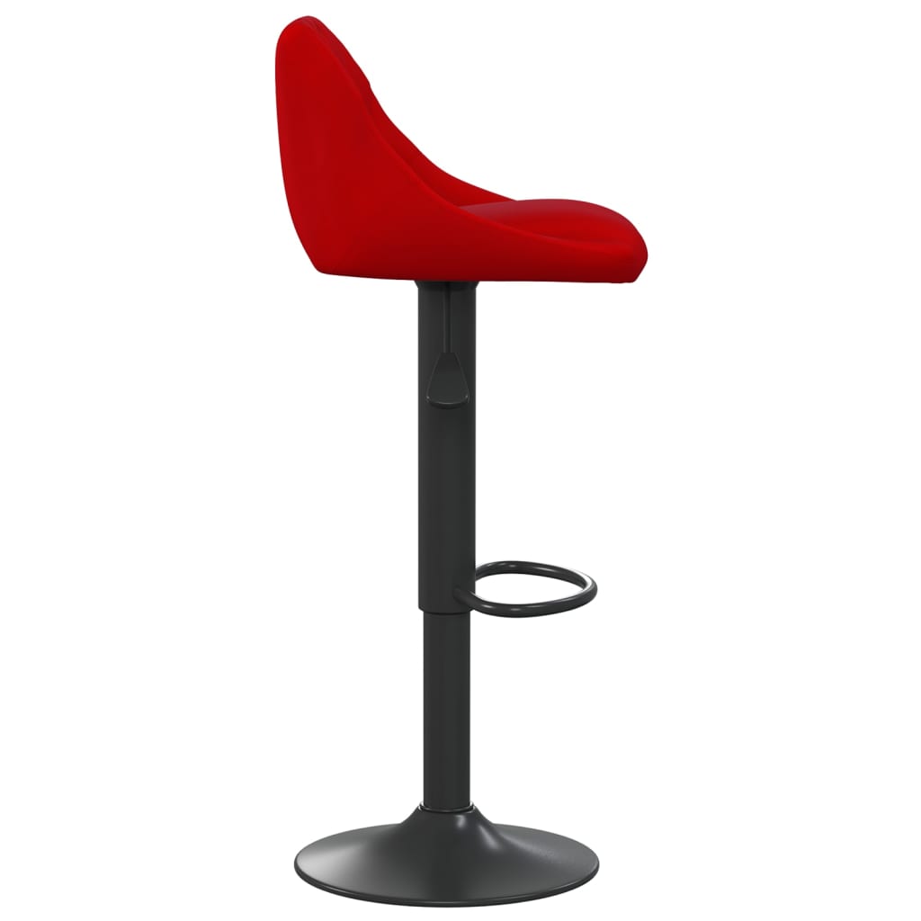 Tabourets de bar lot de 2 rouge bordeaux velours