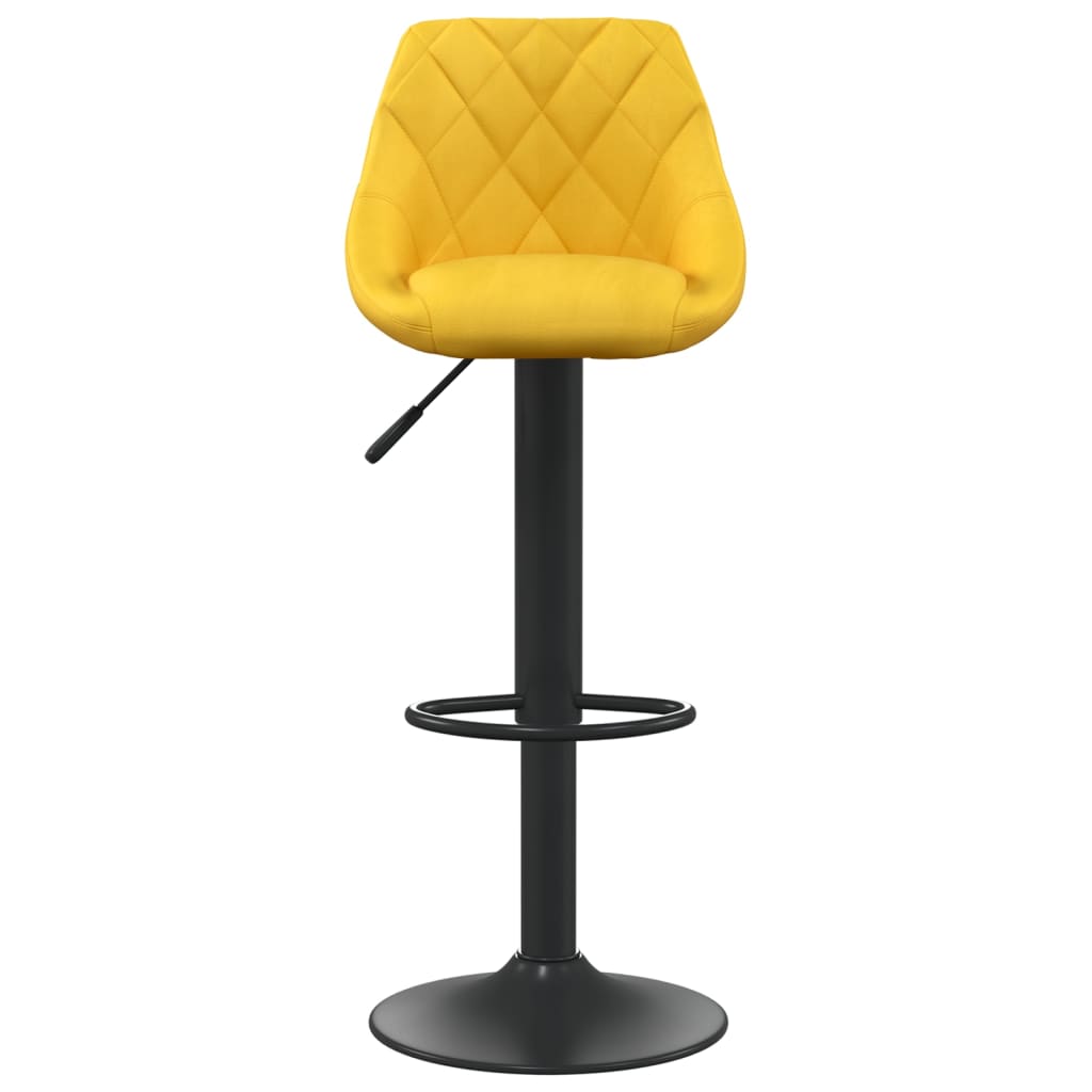 Tabourets de bar lot de 2 jaune moutarde velours - XIOS