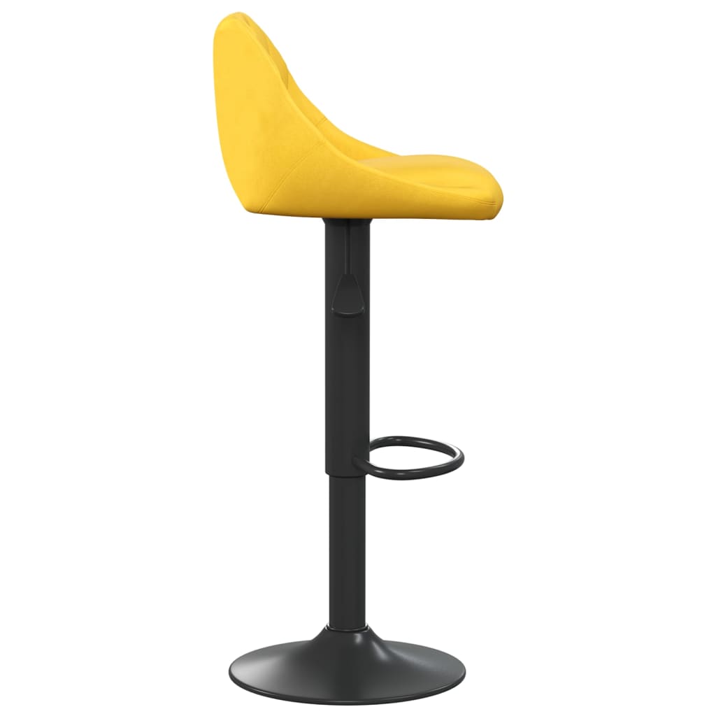 Tabourets de bar lot de 2 jaune moutarde velours - XIOS