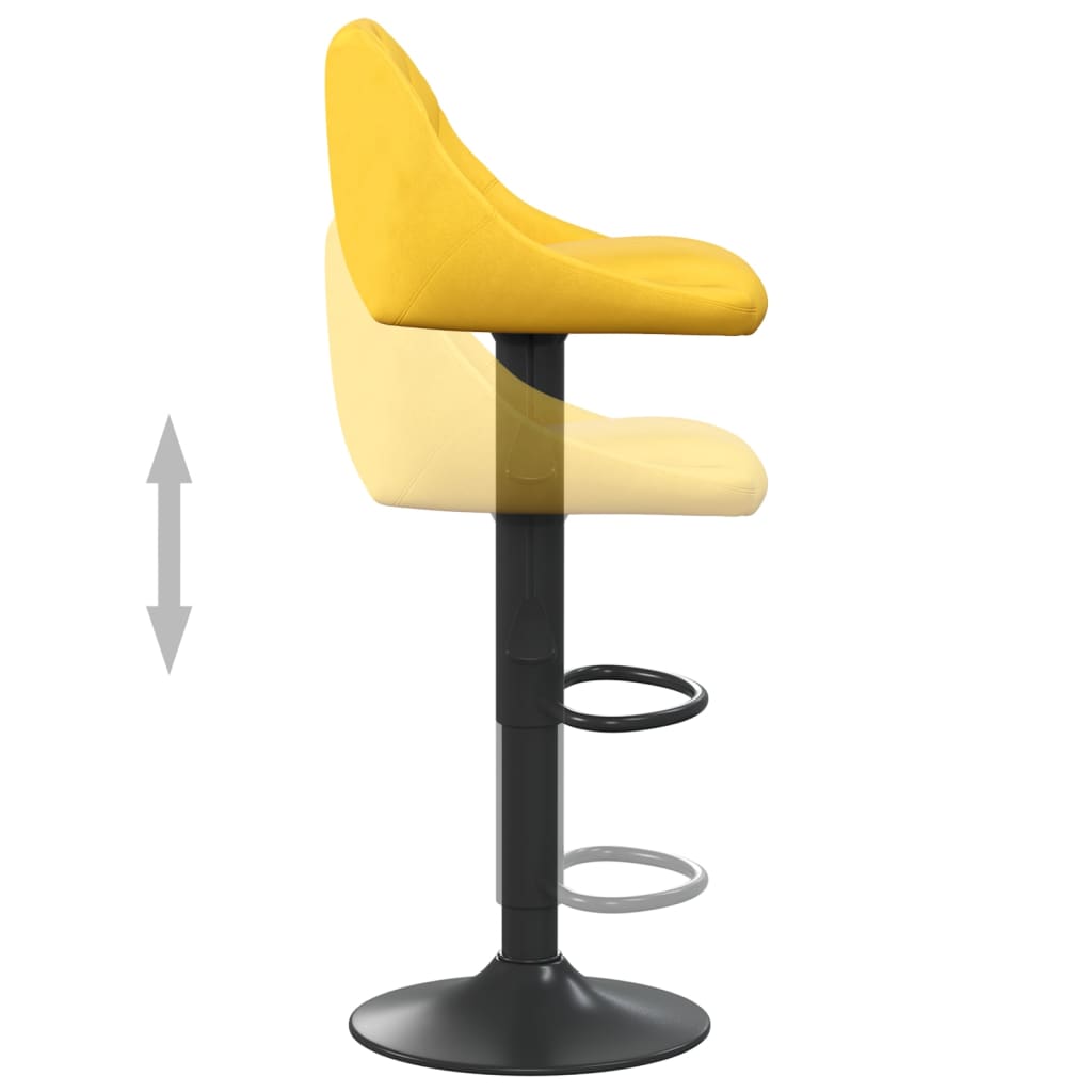 Tabourets de bar lot de 2 jaune moutarde velours - XIOS