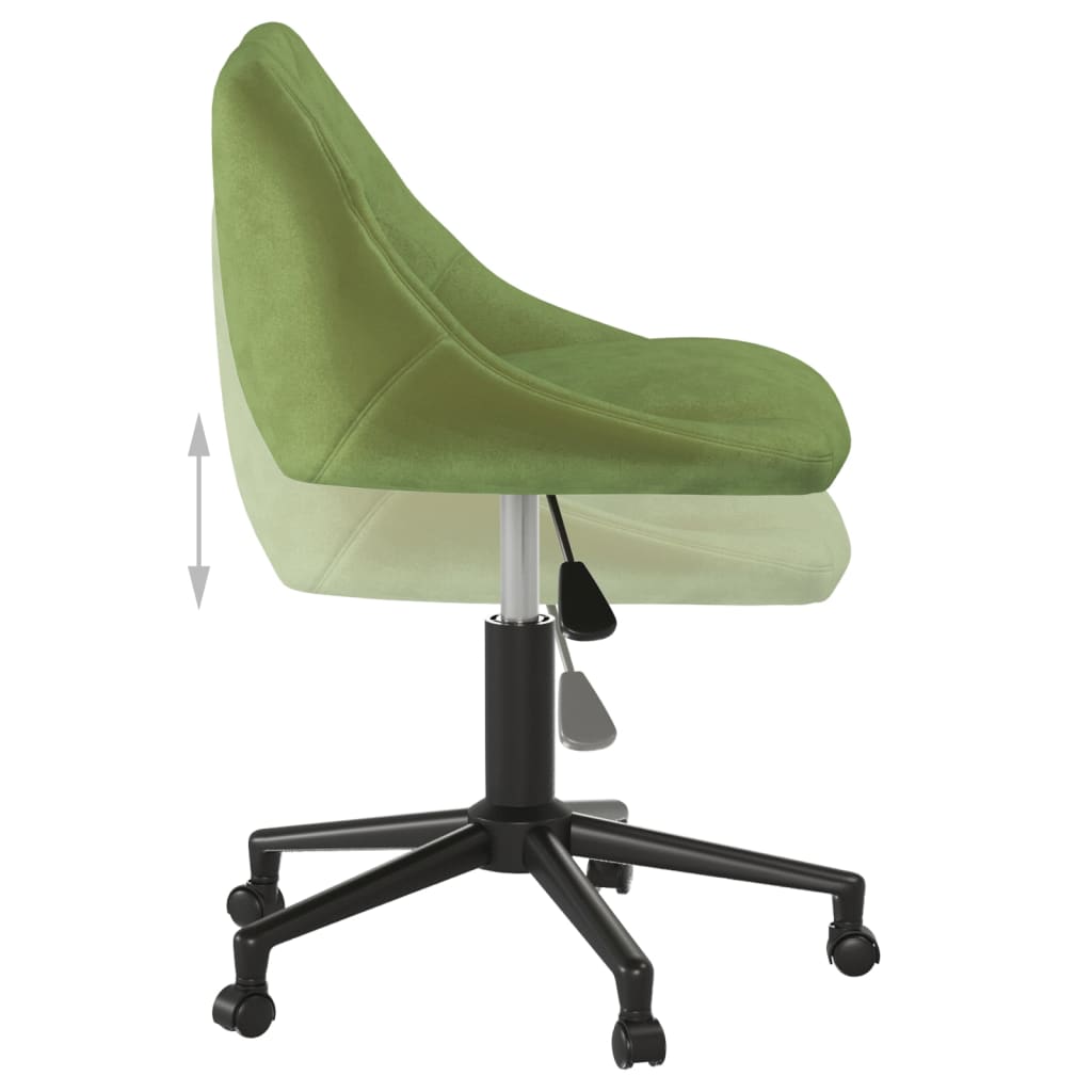 Chaise pivotante de bureau Vert clair Velours - XIOS