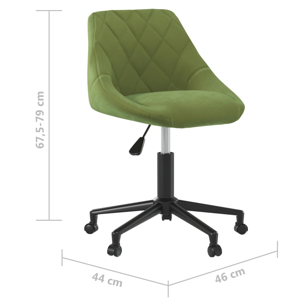 Chaise pivotante de bureau Vert clair Velours - XIOS
