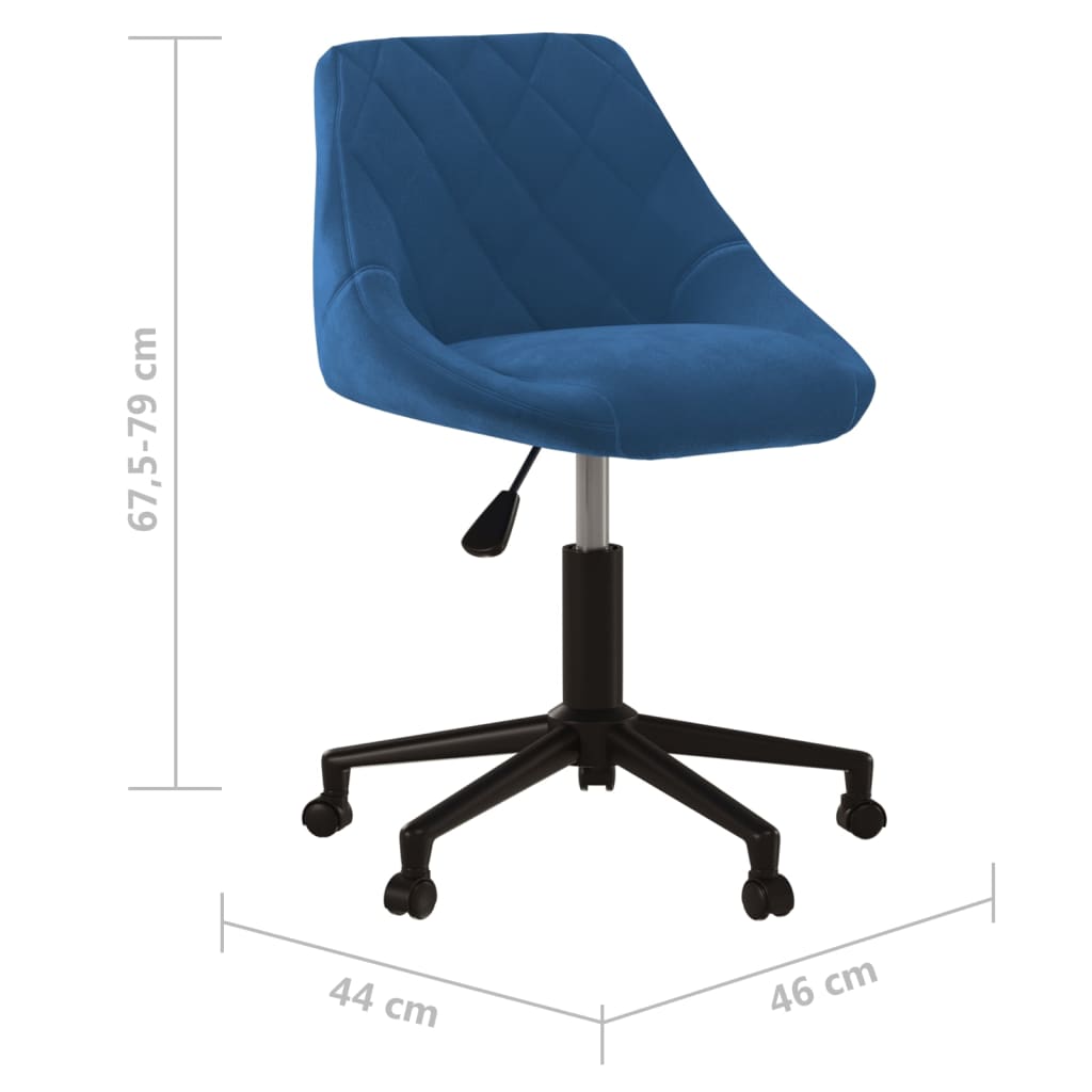 Chaise pivotante de bureau Bleu Velours - XIOS