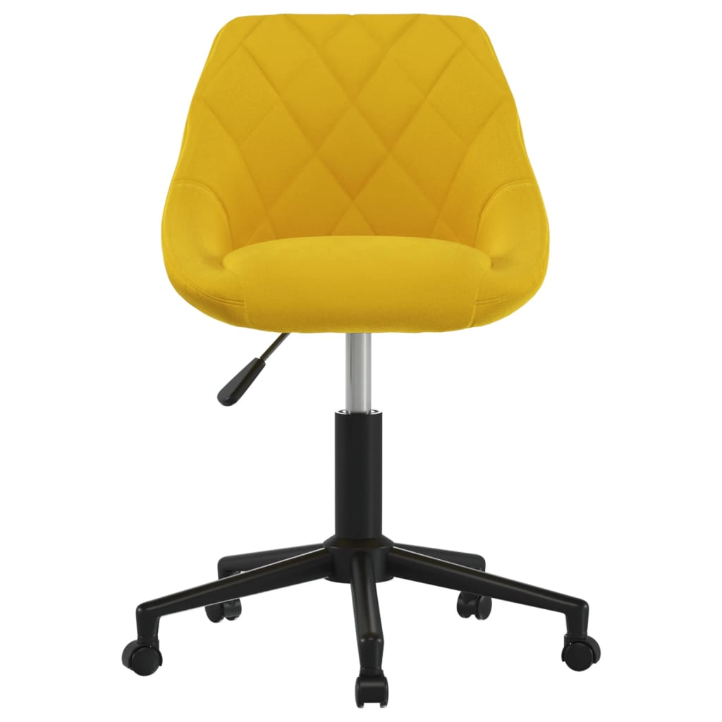 Chaise pivotante de bureau Jaune moutarde Velours - XIOS
