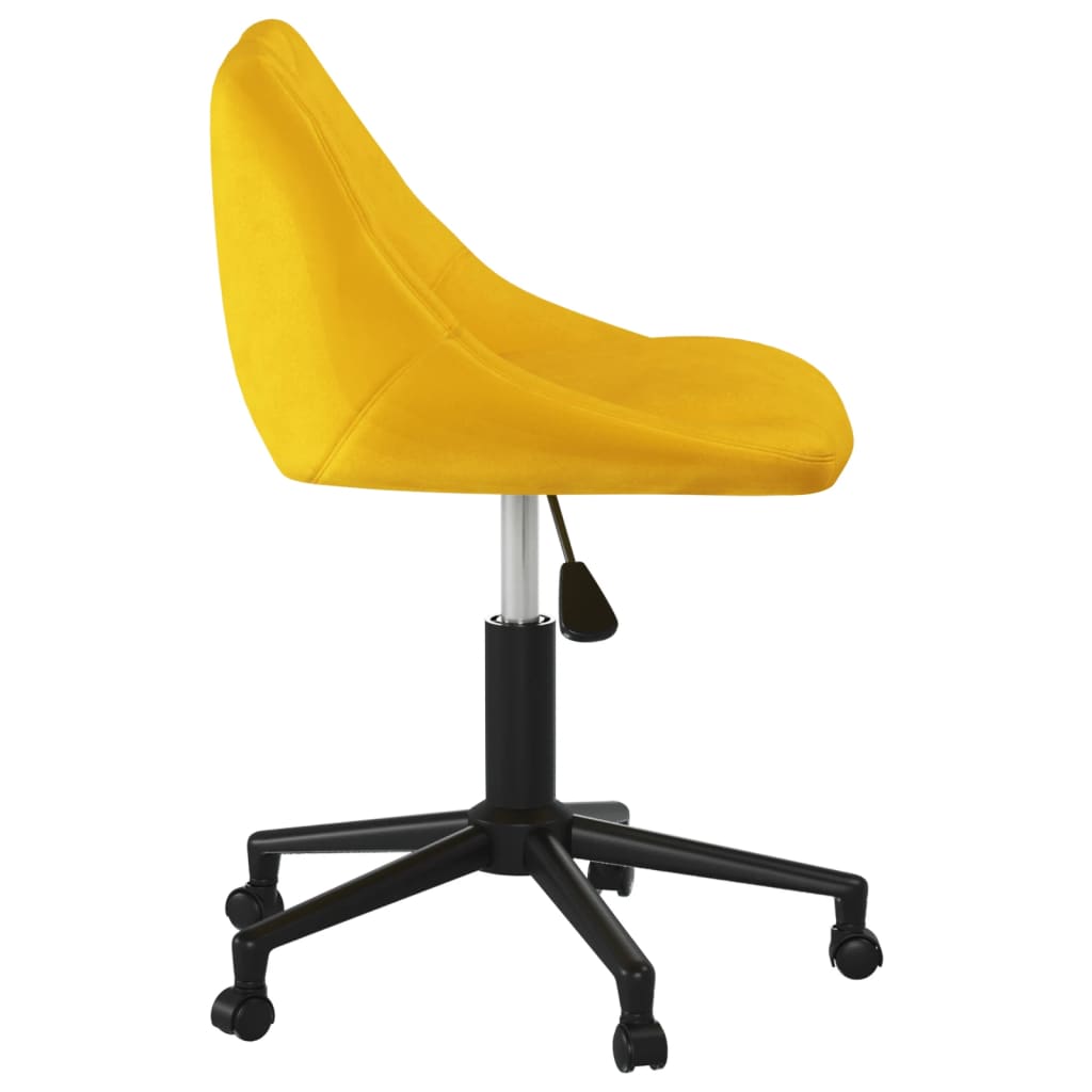 Chaise pivotante de bureau Jaune moutarde Velours - XIOS