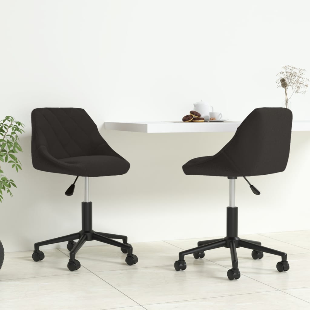 Chaises pivotantes à manger lot de 2 noir velours - XIOS
