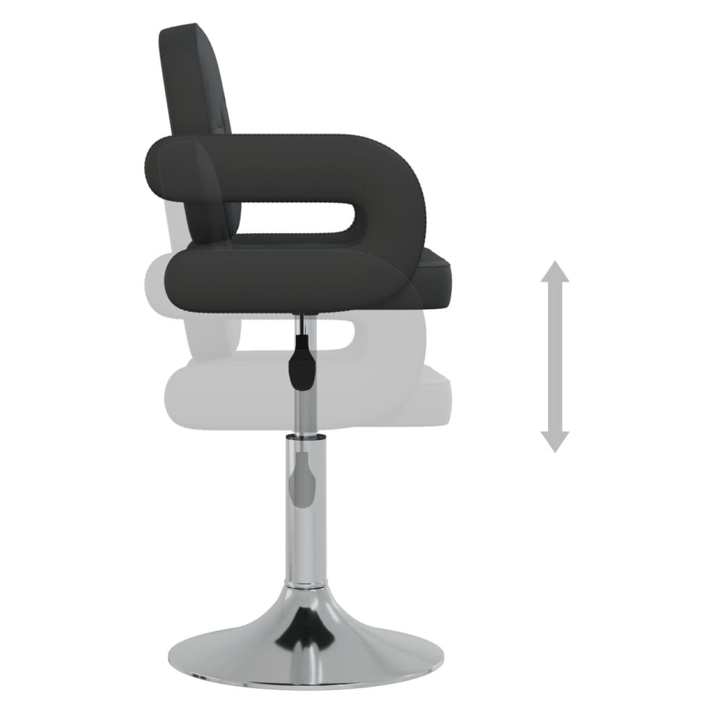 Chaises à manger pivotantes lot de 2 noir similicuir - XIOS