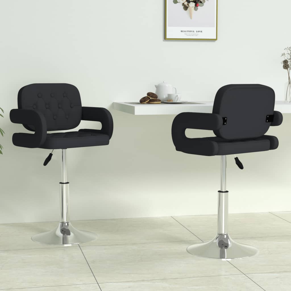 Chaises à manger pivotantes lot de 2 noir similicuir - XIOS