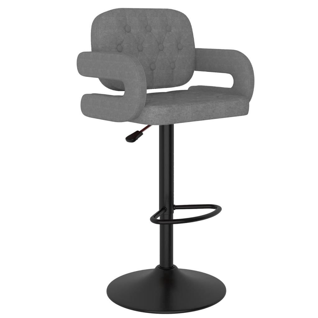 Tabourets de bar lot de 2 gris clair tissu - XIOS