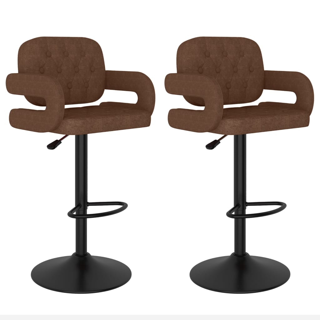 Tabourets de bar lot de 2 marron tissu - XIOS