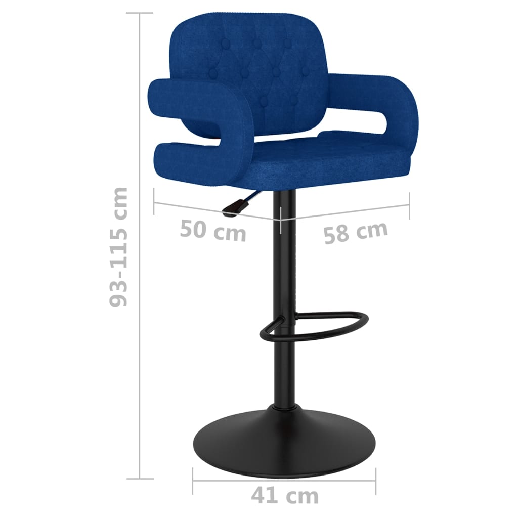 Tabourets de bar lot de 2 bleu tissu - XIOS