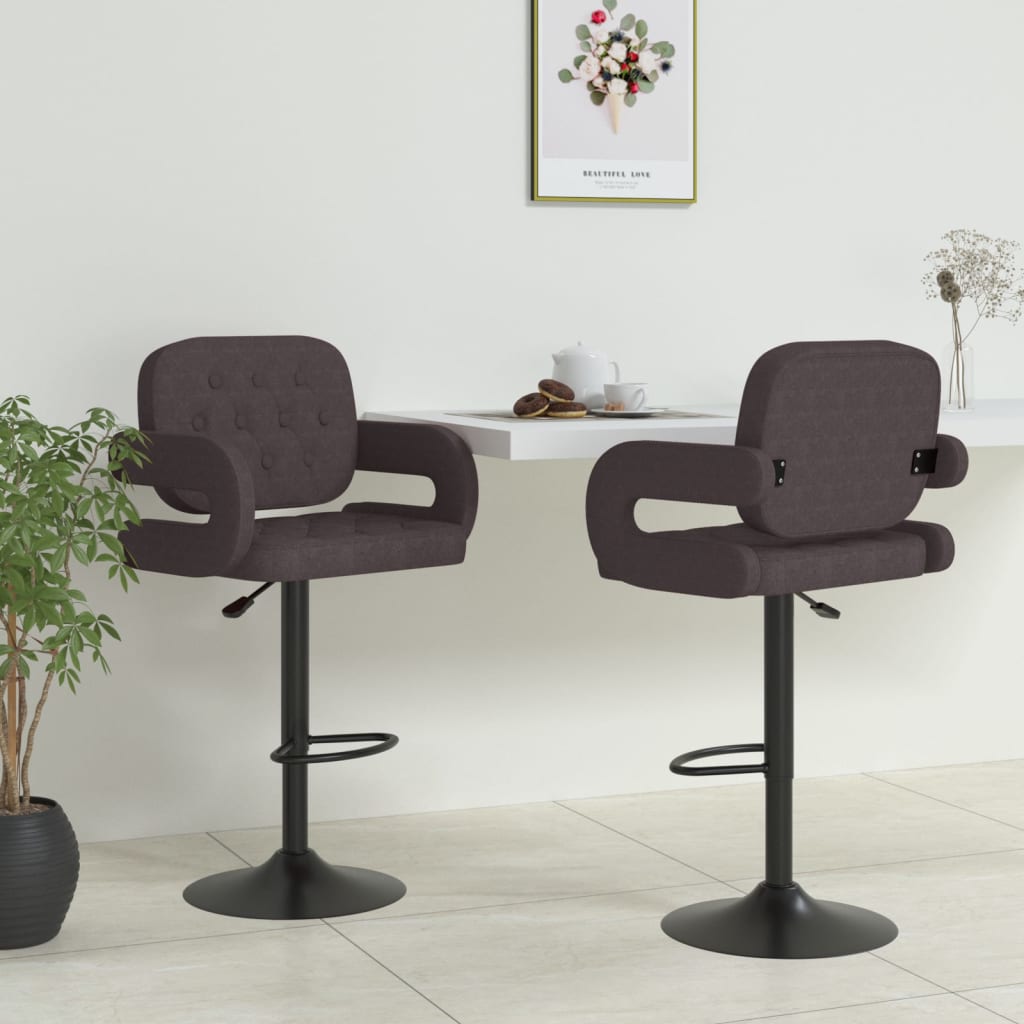 Tabourets de bar lot de 2 taupe tissu - XIOS