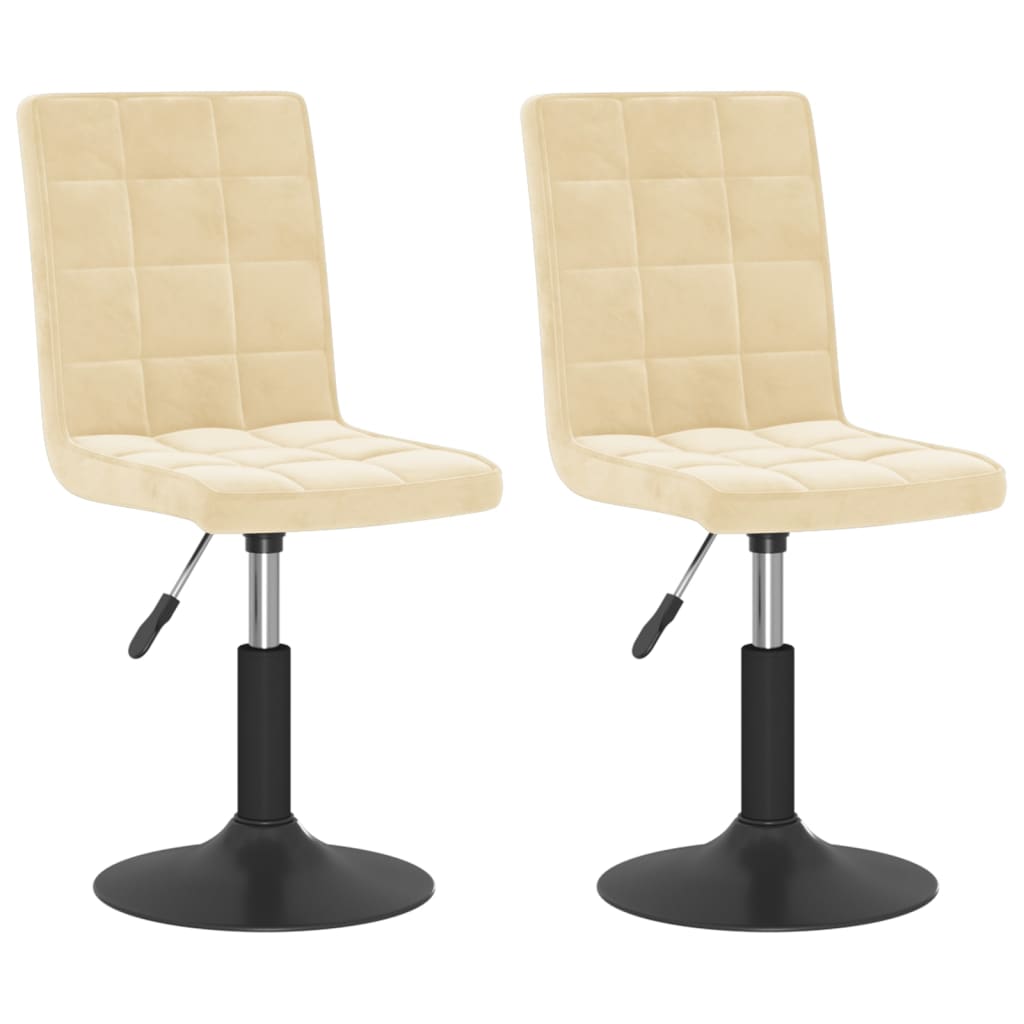 Chaises pivotantes à manger lot de 2 crème velours - XIOS
