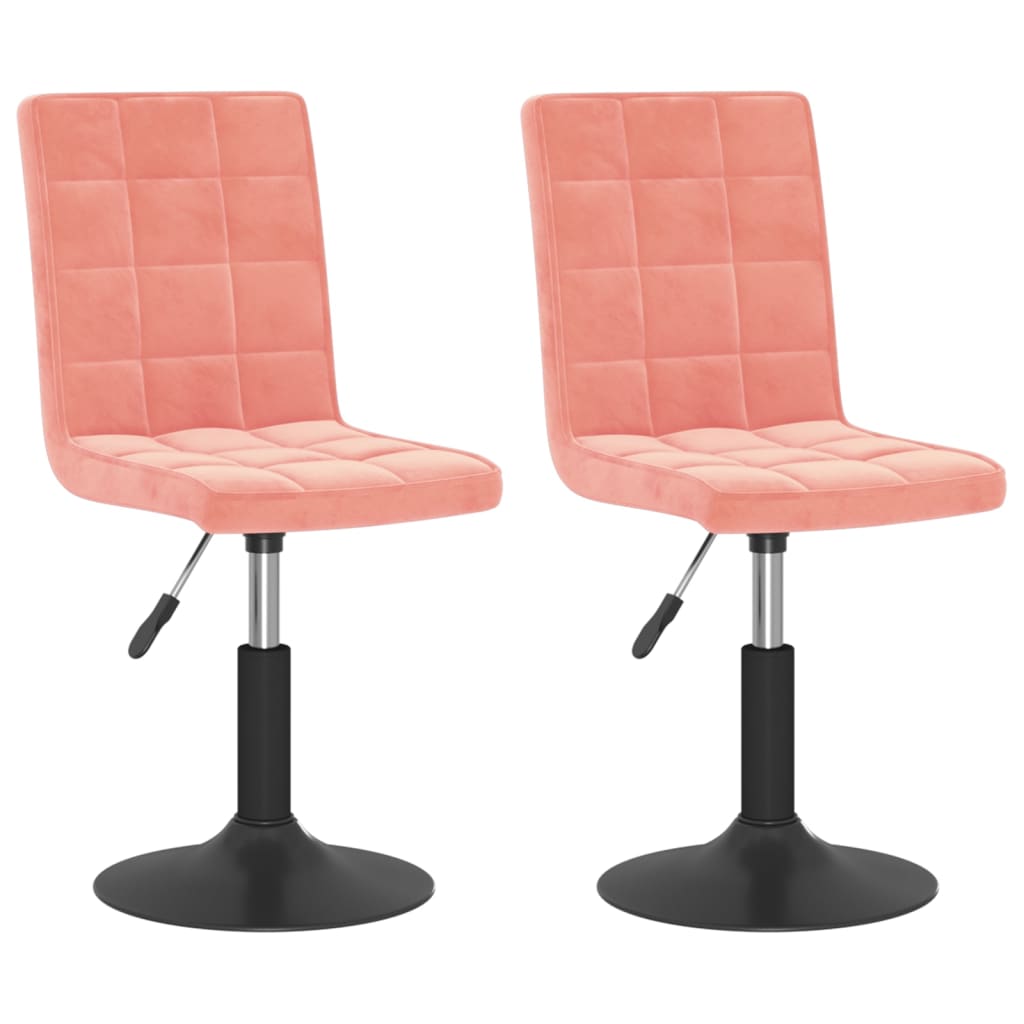 Chaises pivotantes à manger lot de 2 rose velours - XIOS