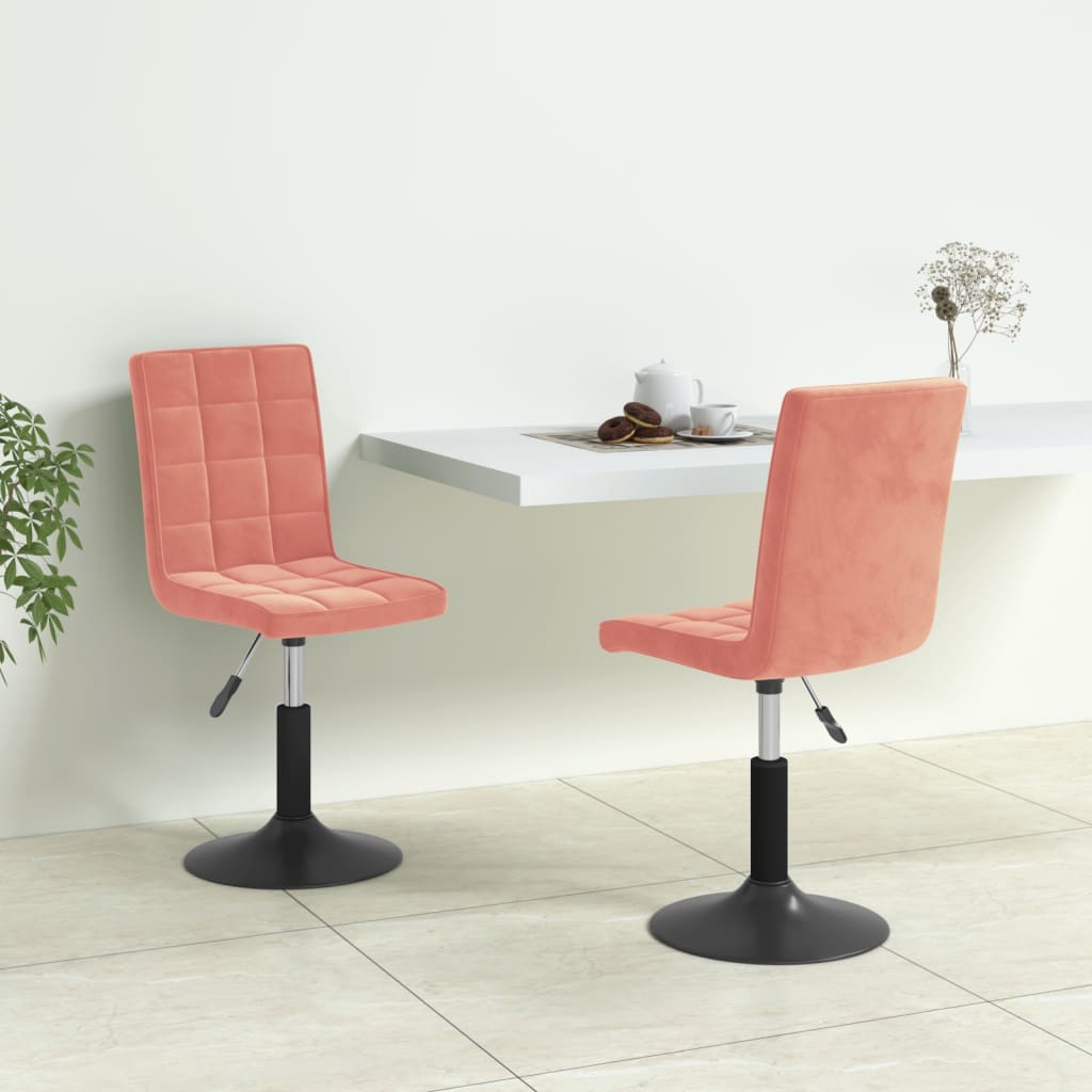 Chaises pivotantes à manger lot de 2 rose velours - XIOS