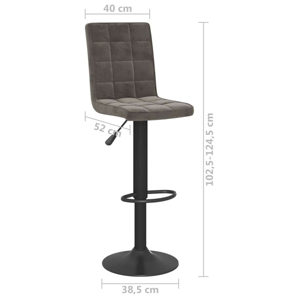 Tabouret de bar Gris foncé Velours - XIOS