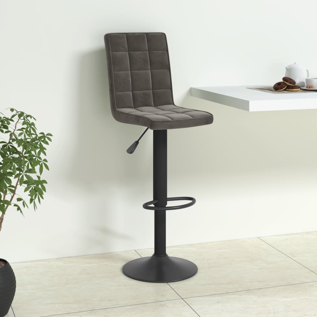 Tabouret de bar Gris foncé Velours - XIOS