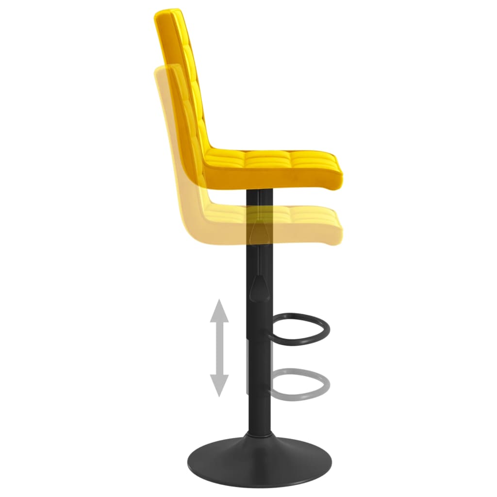 Tabouret de bar Jaune moutarde Velours - XIOS