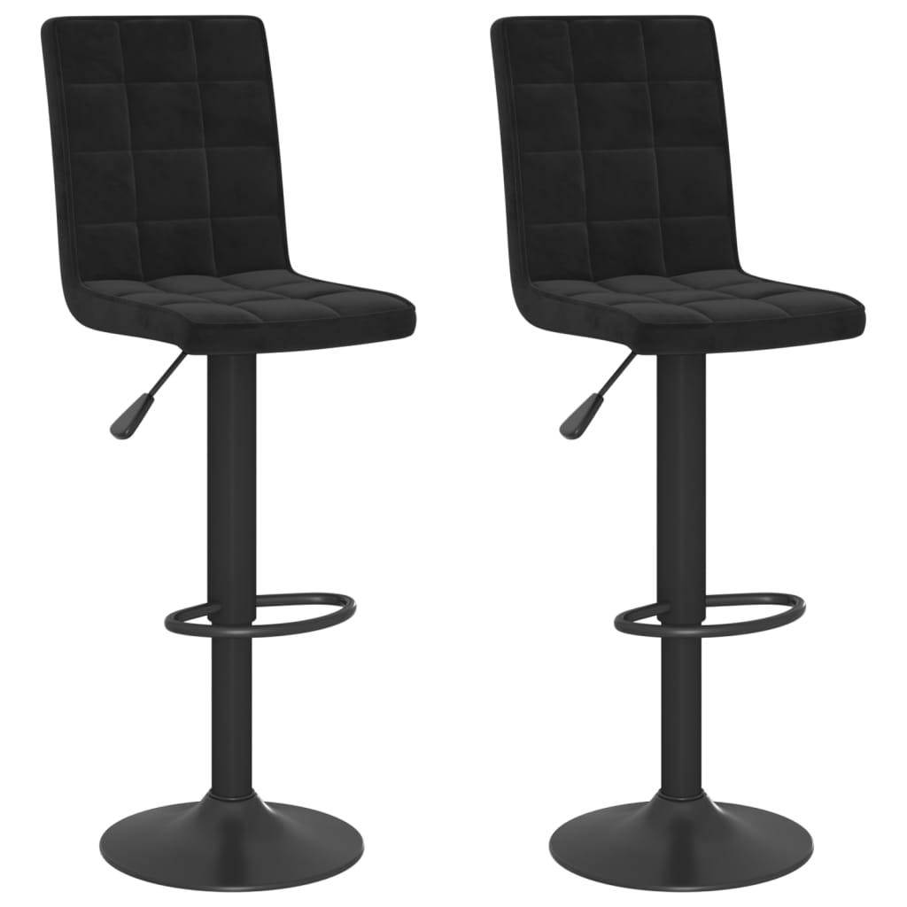 Tabourets de bar lot de 2 noir velours - XIOS
