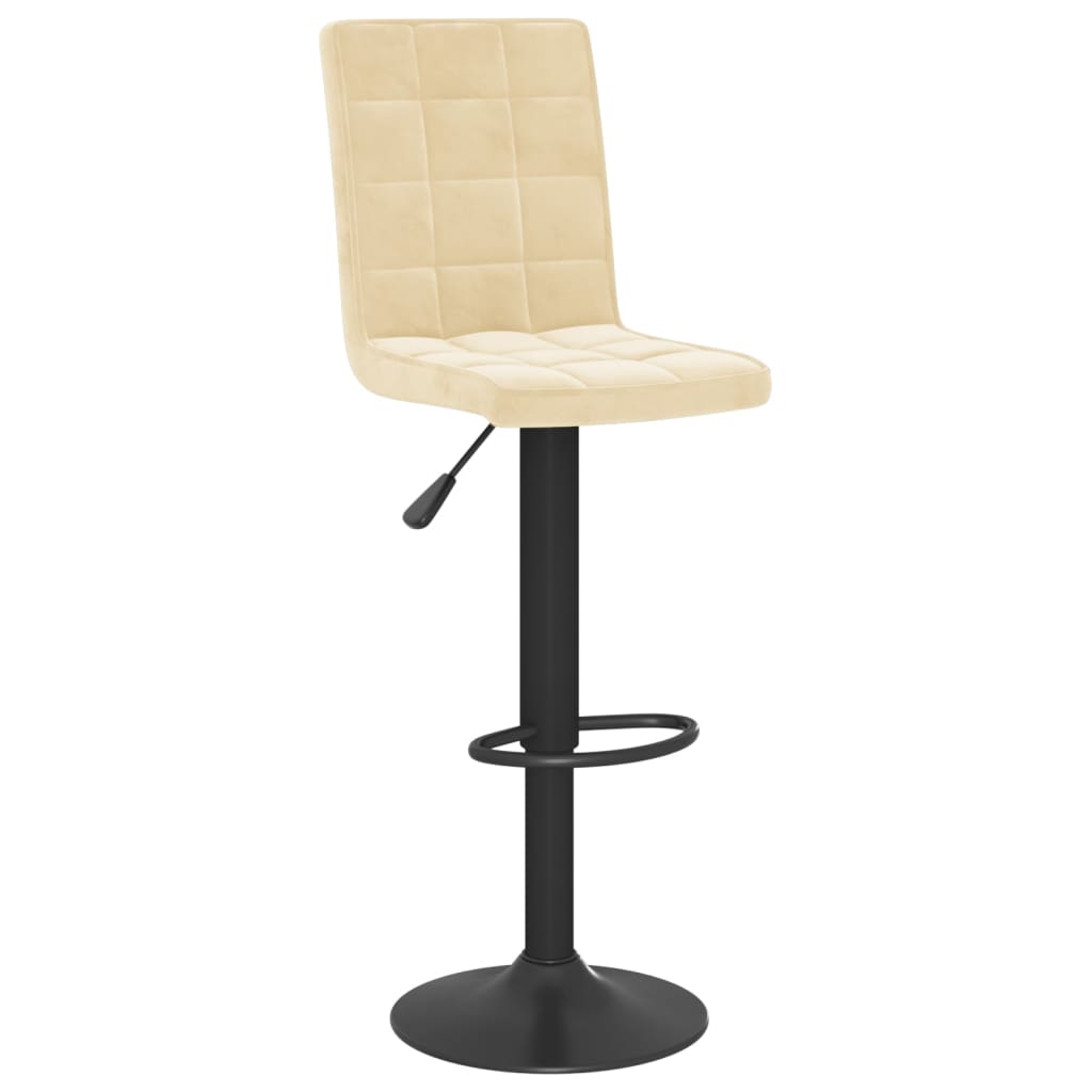 Tabourets de bar lot de 2 crème velours - XIOS