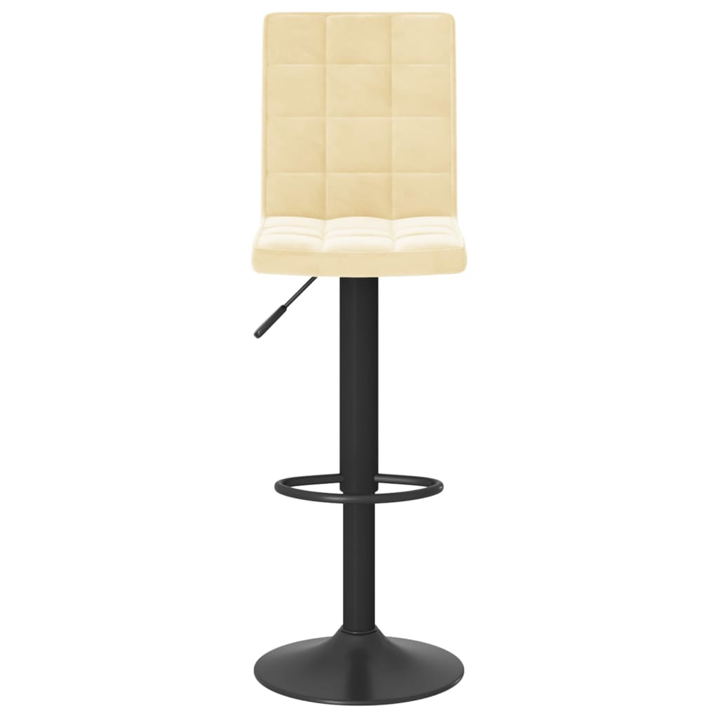 Tabourets de bar lot de 2 crème velours - XIOS