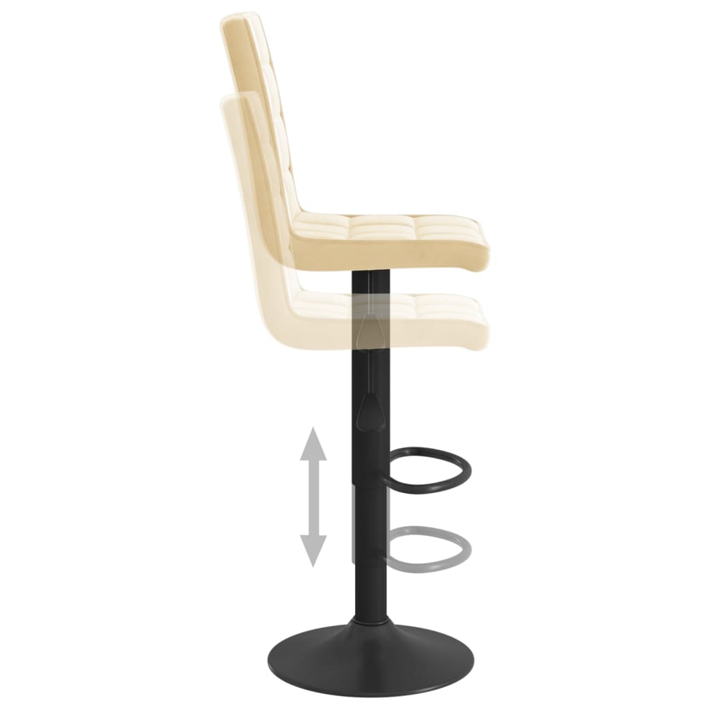 Tabourets de bar lot de 2 crème velours - XIOS