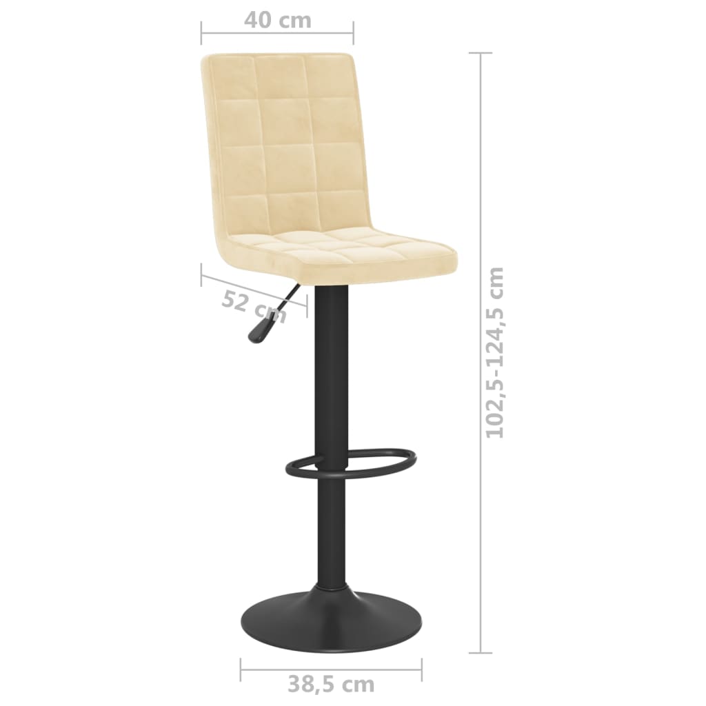 Tabourets de bar lot de 2 crème velours - XIOS