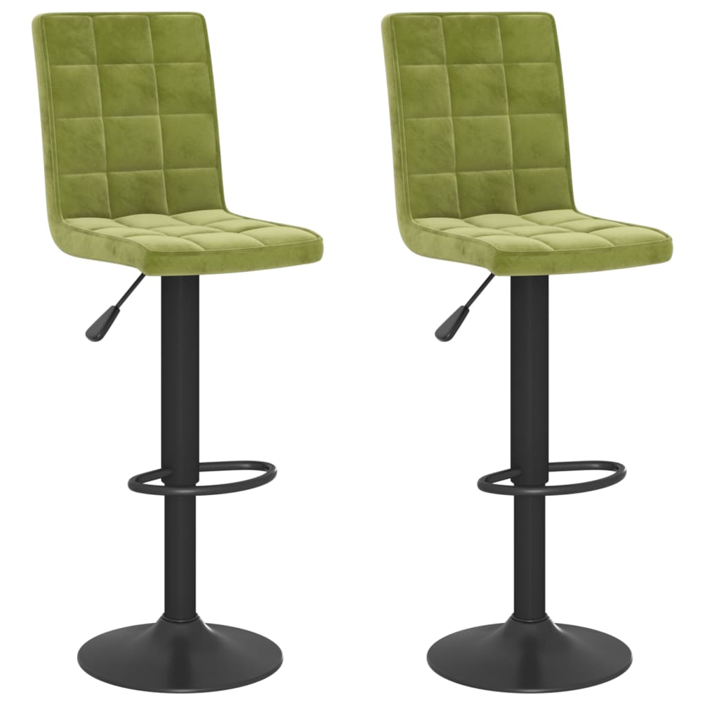 Tabourets de bar lot de 2 vert clair velours Tabourets de bar vidaXL
