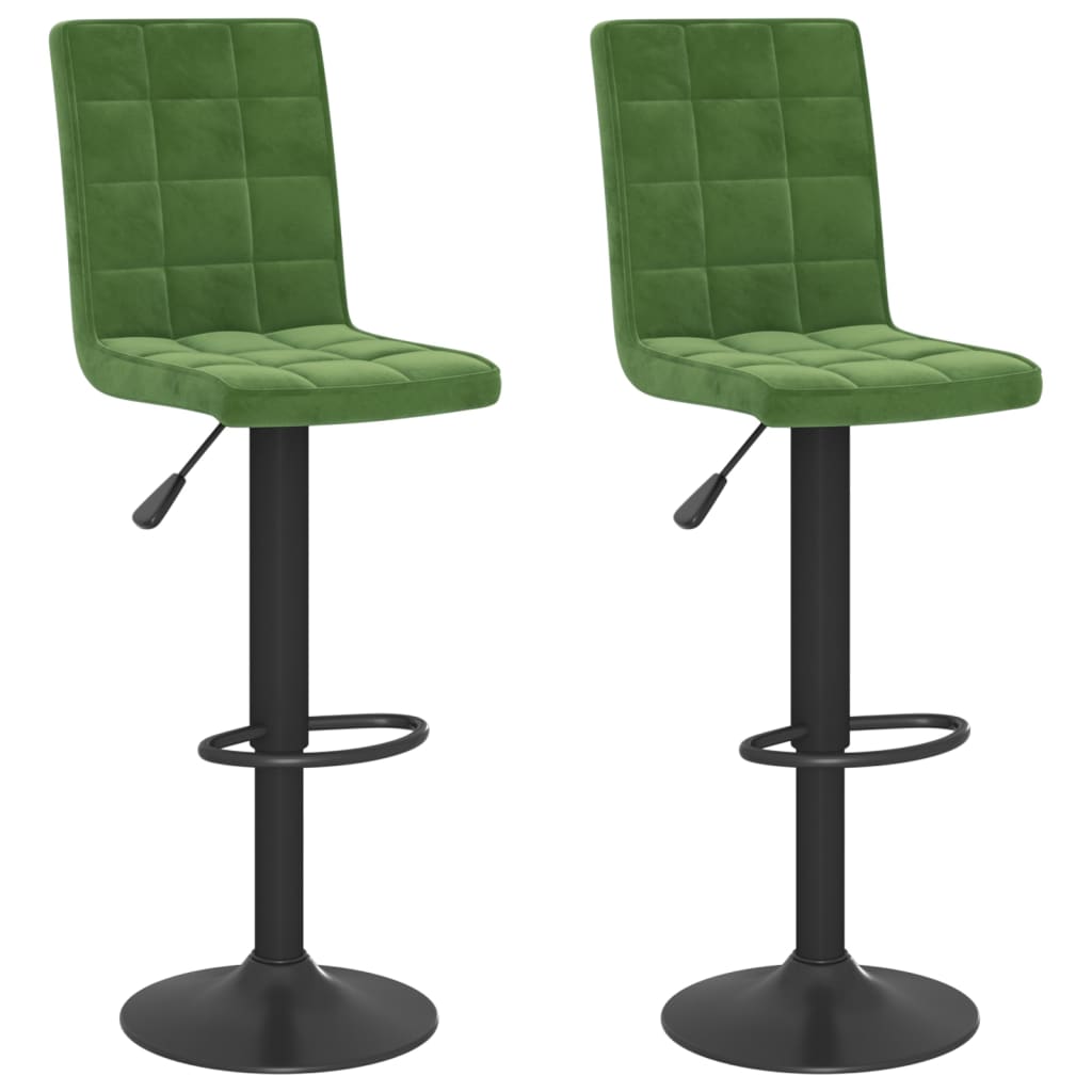 Tabourets de bar lot de 2 vert foncé velours - XIOS