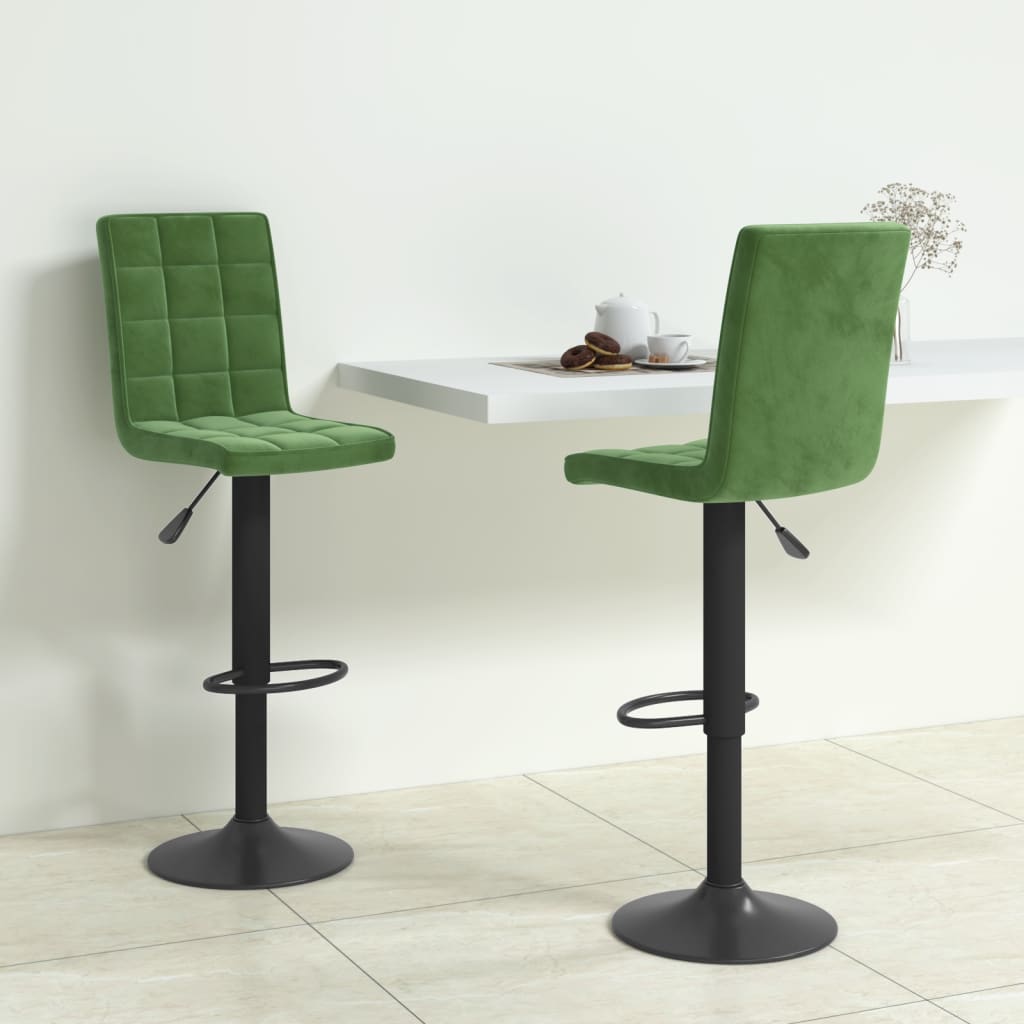Tabourets de bar lot de 2 vert foncé velours - XIOS