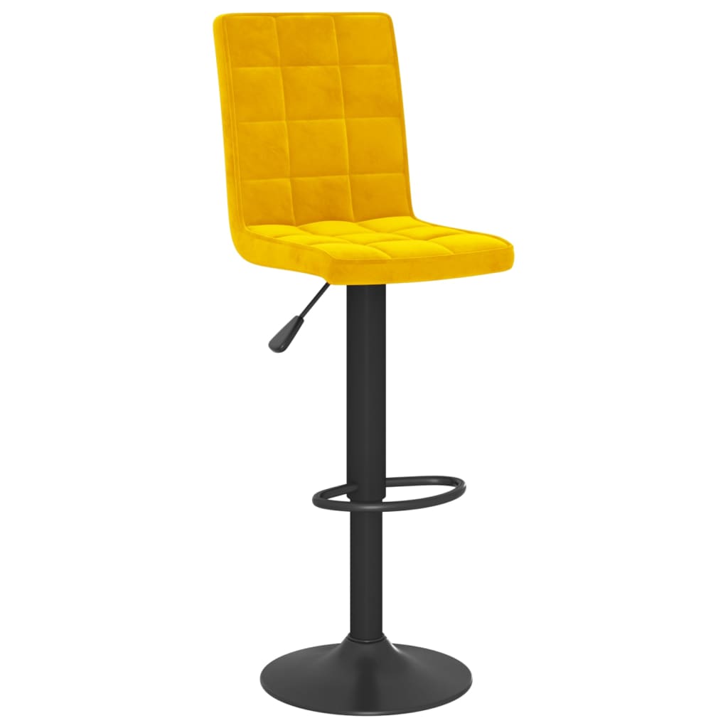 Tabourets de bar lot de 2 jaune moutarde velours - XIOS