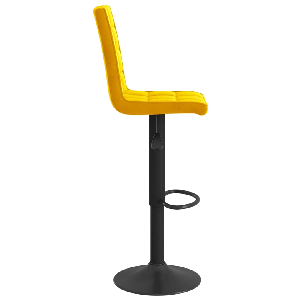 Tabourets de bar lot de 2 jaune moutarde velours - XIOS