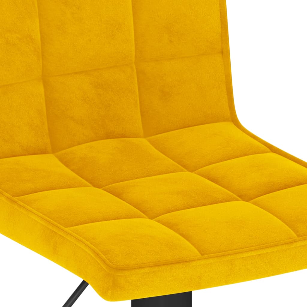 Tabourets de bar lot de 2 jaune moutarde velours - XIOS