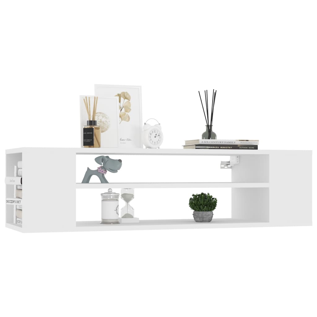 Meuble TV suspendu Blanc 100x30x26,5 cm Bois d’ingénierie - XIOS