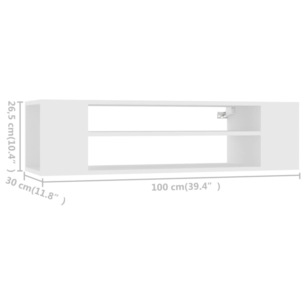 Meuble TV suspendu Blanc 100x30x26,5 cm Bois d’ingénierie - XIOS