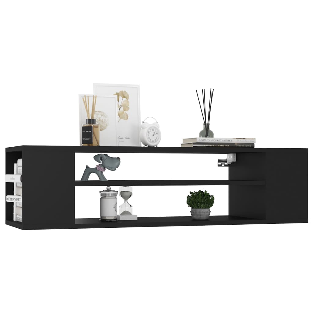 Meuble TV suspendu Noir 100x30x26,5 cm Bois d’ingénierie - XIOS